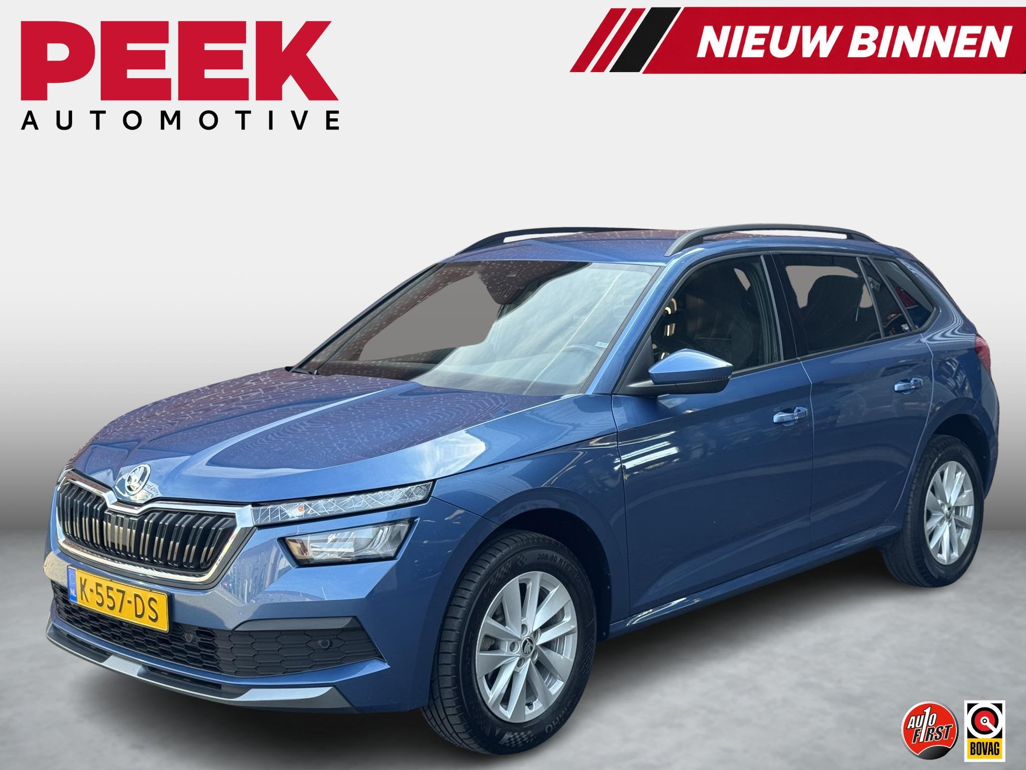 Skoda Kamiq 1.0 TSI Sport Business | Trekhaak wegklapbare |, Auto's, Dealer onderhouden, Gebruikt, Blauw, 49 €/maand