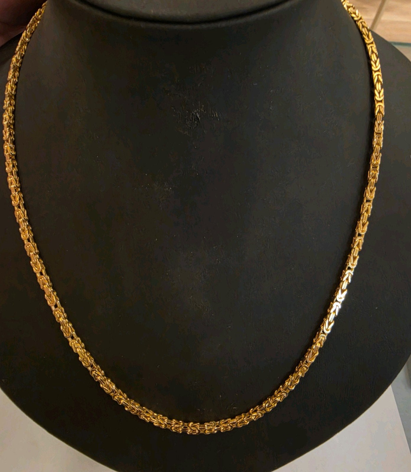 14 karaats gouden vierkante koningsschakel ketting 72 cm, Sieraden, Tassen en Uiterlijk, Verstelbaar, Ophalen of Verzenden, Zo goed als nieuw
