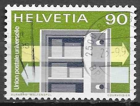 Zwitserland: Mi. 12 UPU uit 1976, Ophalen of Verzenden, Gestempeld
