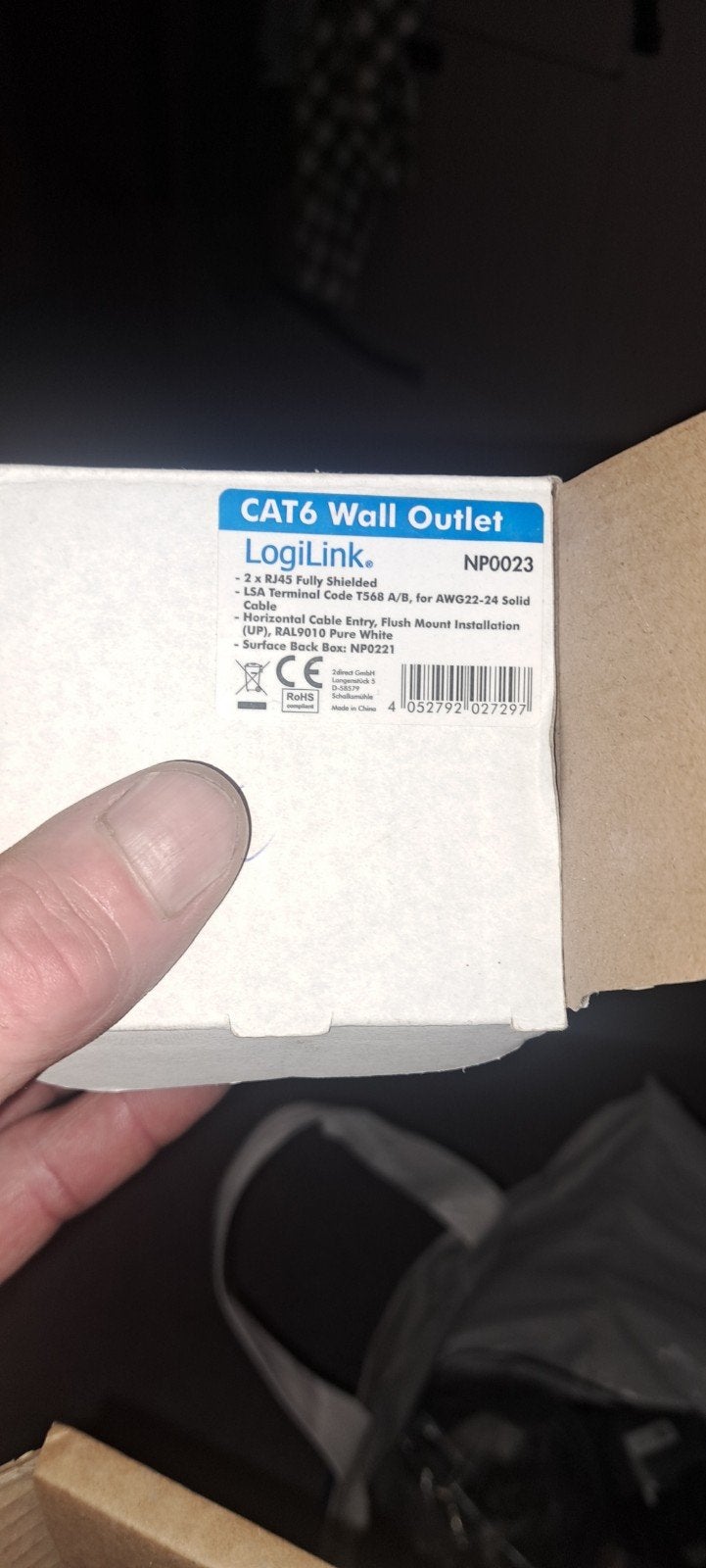 LogiLink CAT6 Wandcontactdoos - Nieuw in doos, Ophalen of Verzenden, Nieuw