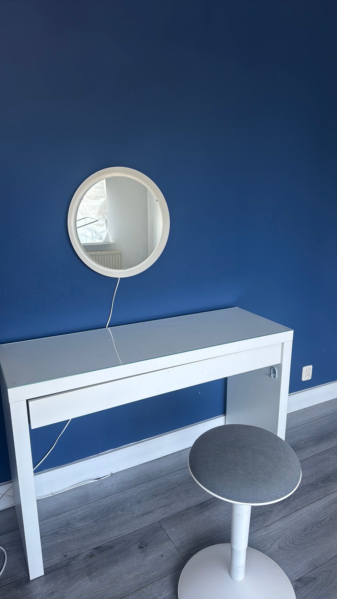 Kaptafel met lamp en krukje, Ophalen, Gebruikt, 100 tot 150 cm, Minder dan 100 cm