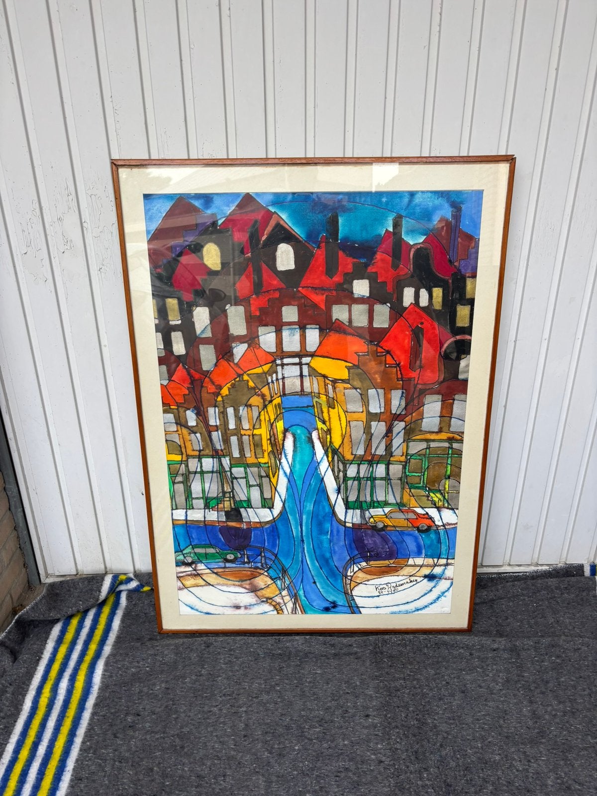 Schilderij kees rademaker, Antiek en Kunst, Kunst | Schilderijen | Abstract, Ophalen