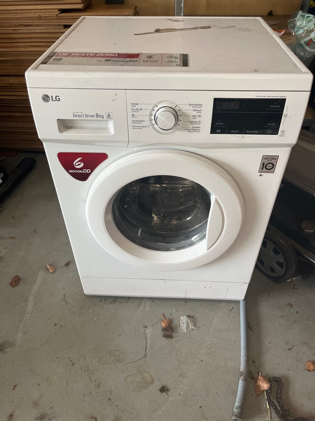LG Direct Drive 8kg Wasmachine -, Ophalen, 1200 tot 1600 toeren, 8 tot 10 kg, Zo goed als nieuw