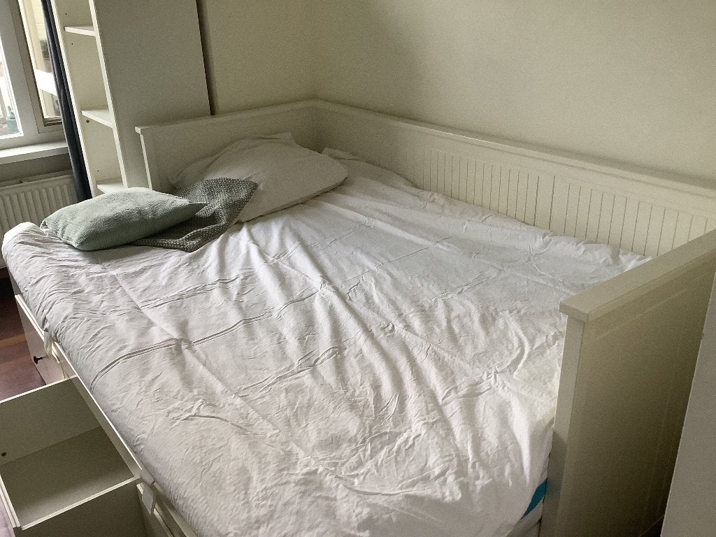 2 persoons bed IKEA hemnes, Ophalen, Wit, Tweepersoons, Hout