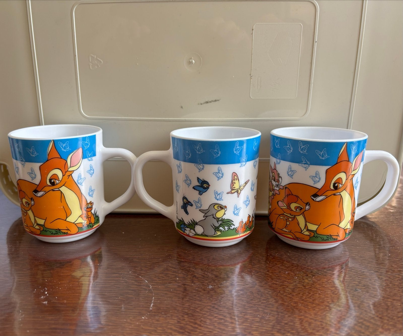Set van 3 Disney Bambi & Stampertje mokken, Verzamelen, Disney, Ophalen of Verzenden, Bambi of Dumbo, Gebruikt, Servies
