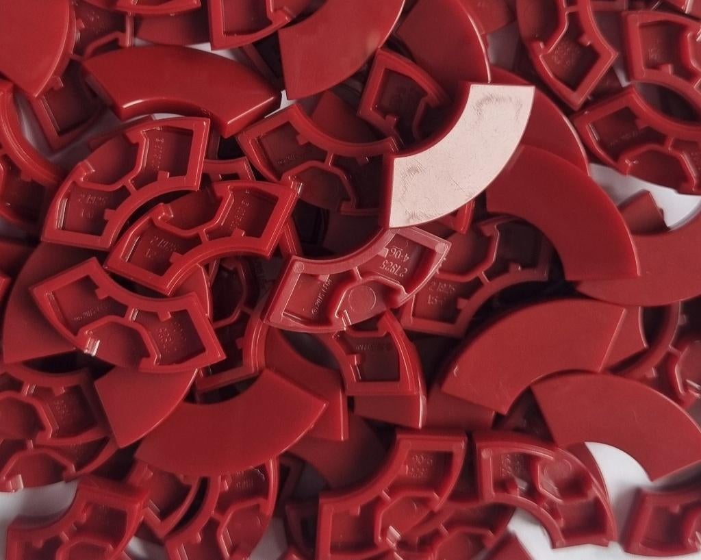 Lego 2x2 round tile (macaroni), Dark red ( per 100), Ophalen of Verzenden, Nieuw, Losse stenen, Lego