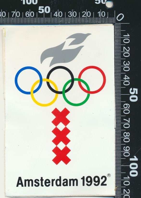 Sticker: Olympische Spelen 1992 - Amsterdam (1), Ophalen of Verzenden, Zo goed als nieuw, Sport