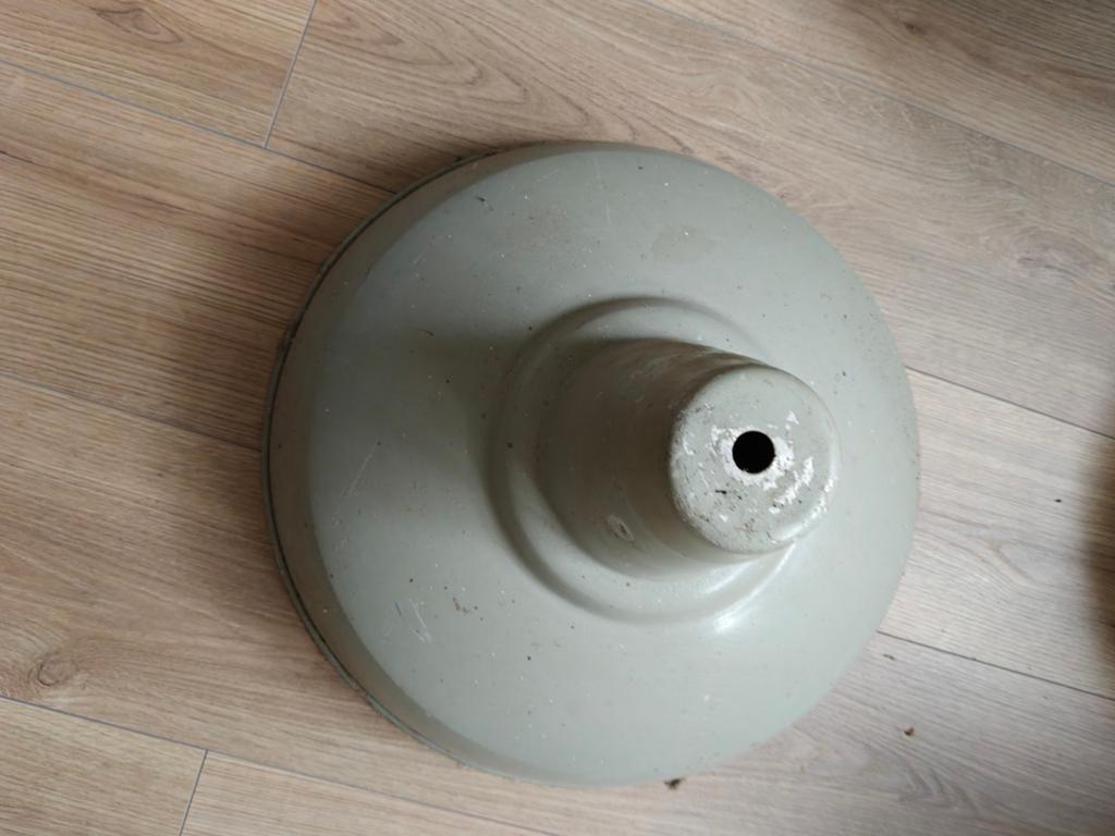 Vintage Industriële Lampenkap emaille - Grijs, Ophalen of Verzenden, Gebruikt, Industrieel, Vintage