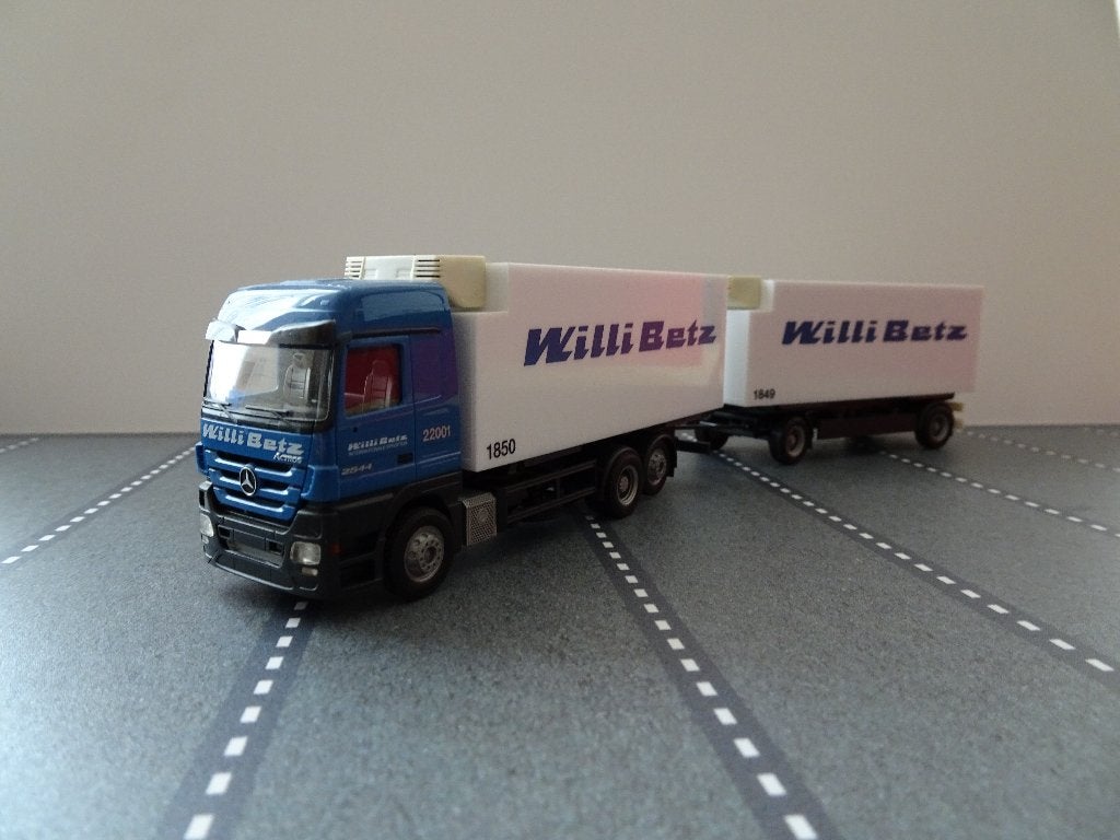 63 herpa mercedes actros willi betz 22001 1850 1:87 truck, Ophalen of Verzenden, Zo goed als nieuw, Bus of Vrachtwagen, Herpa