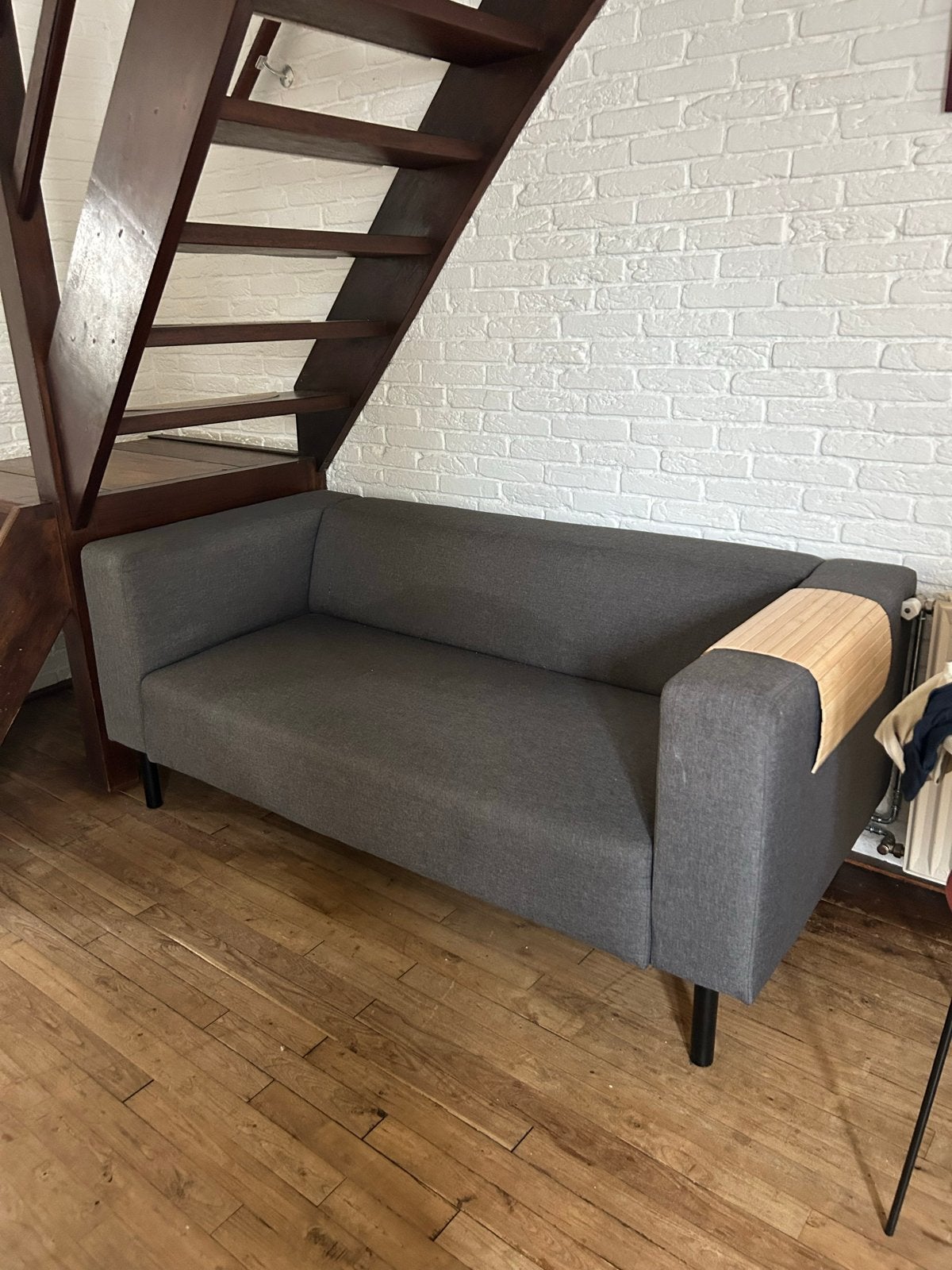 Comfortabele grijze tweepersoonsbank, Gebruikt, 150 tot 200 cm, Tweepersoons, 75 tot 100 cm