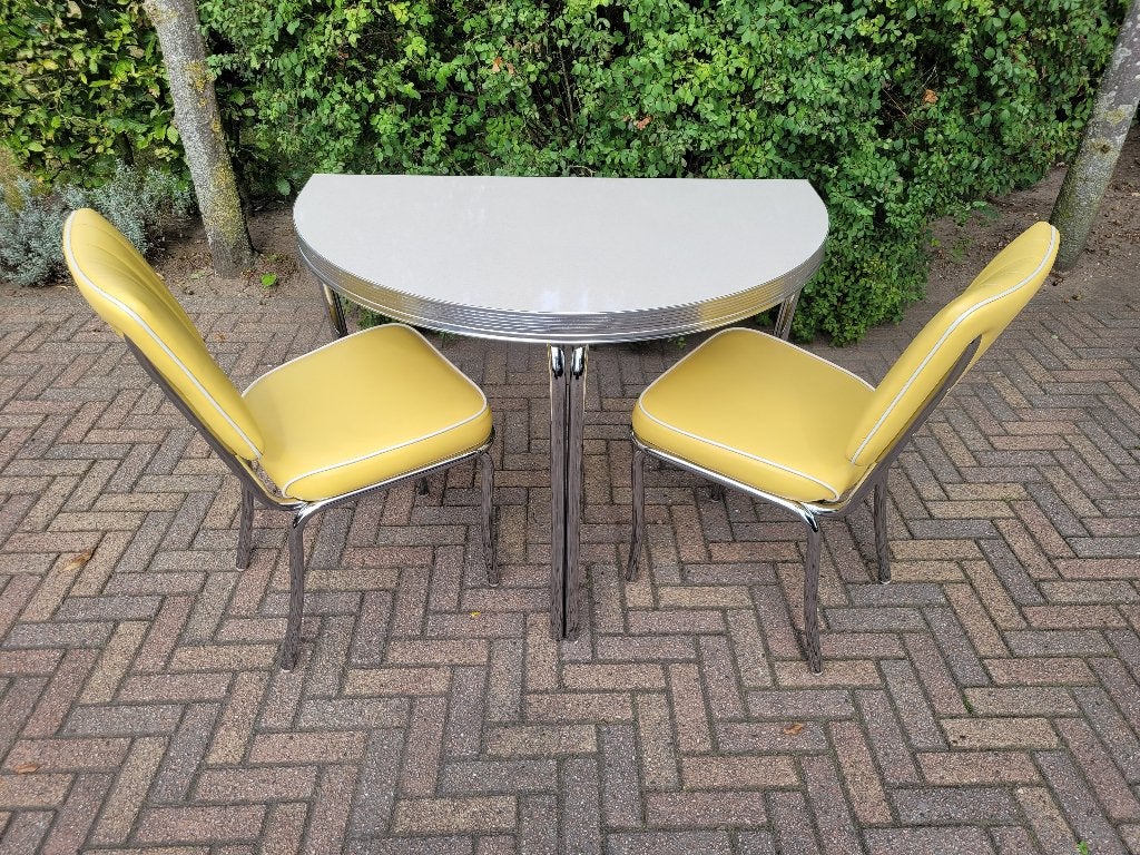 Bel Air muur diner tafel + 2 stoelen retro sixties fifties, Ophalen, Zo goed als nieuw, Amerikaanse retro sixties fifties, Twee