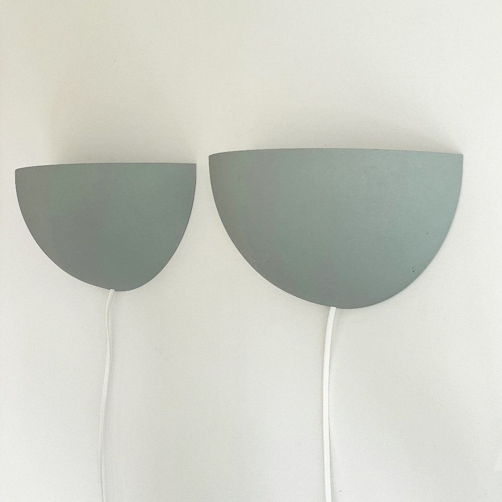 2 vintage WANDLAMPEN Nordlux Denmark grijs metaal uplight, Ophalen of Verzenden, Huis en Inrichting