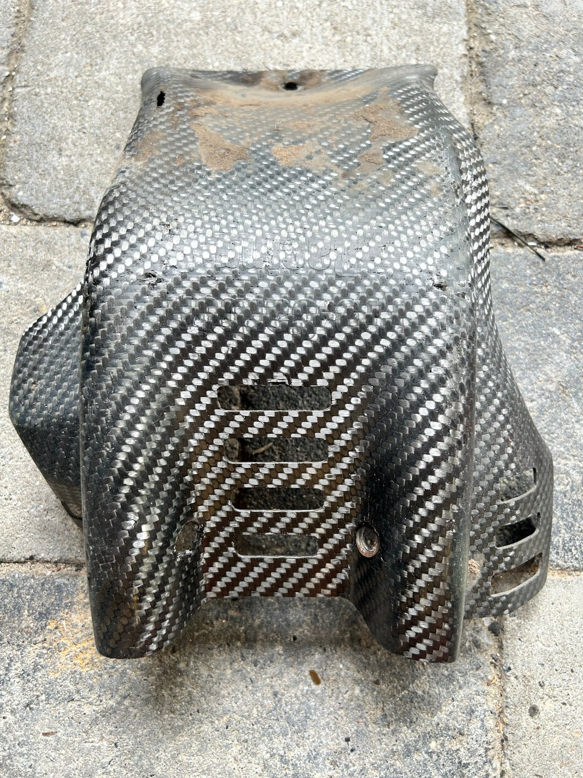 Carbon Skit Plate KTM 250 2019-2022 GasGas Husqvarna, Ophalen of Verzenden, Gebruikt