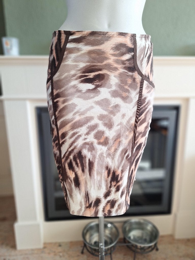 Anna Rachele dierenprint rok IT 42 NL 38, Kleding | Dames, Rokken, Maat 38/40 (M), Bruin, Verzenden, Zo goed als nieuw
