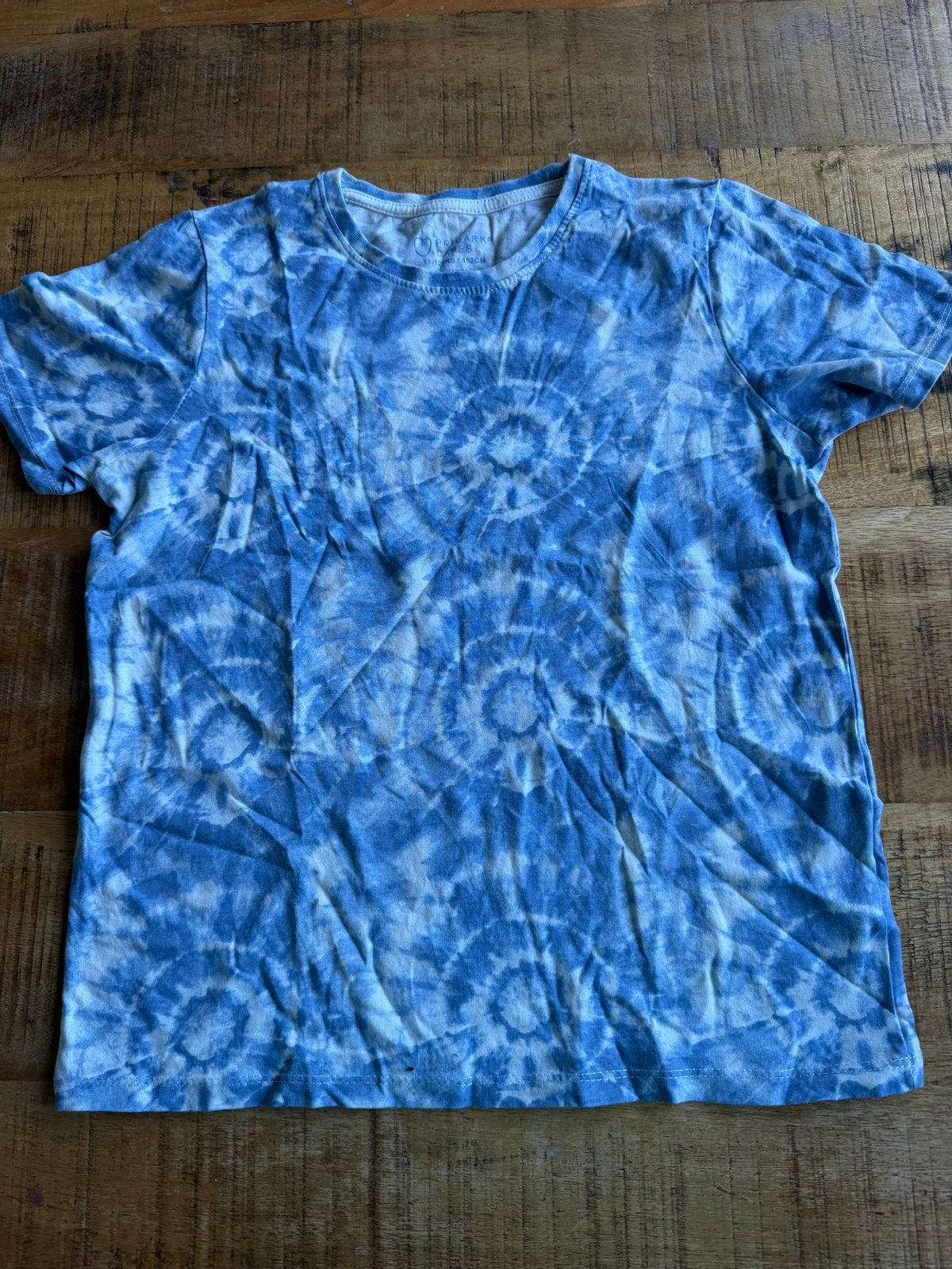 Blauw tie-dye T-shirt met korte  mt 152, Ophalen of Verzenden, Zo goed als nieuw, Jongen, Shirt of Longsleeve