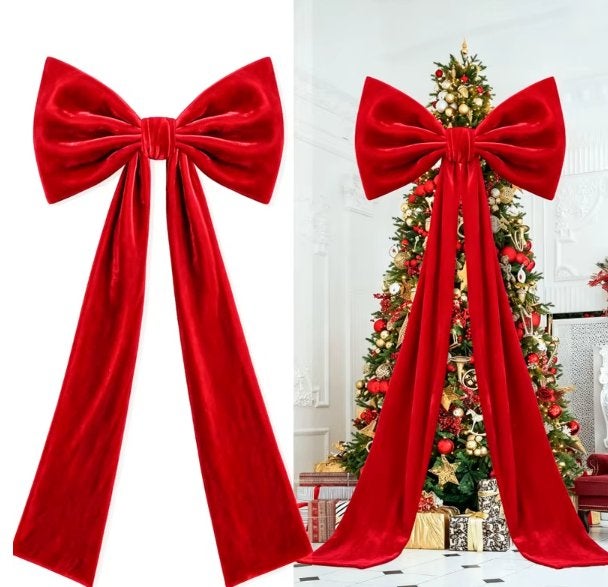 Prachtige luxe kerststrikken voor kerstboom of kamer (127cm), Ophalen of Verzenden, Nieuw