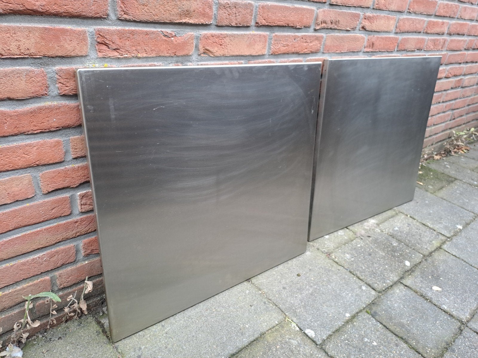2x RVS Spatplaten 65x60cm - Keuken achterwand, Zilver, Ophalen of Verzenden, Metaal, Overige typen