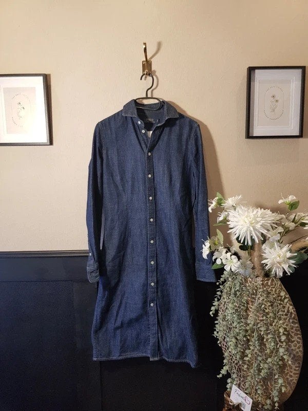Polo Ralph Lauren Denim Doorknoopjurk – Maat 4 (S), Polo Ralph Lauren, Fashiontiek, Blauw, Ophalen of Verzenden