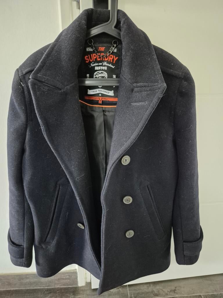 Prachtige Superdry jas 100% wol overcompleet maat S, Ophalen of Verzenden, Zo goed als nieuw, Blauw