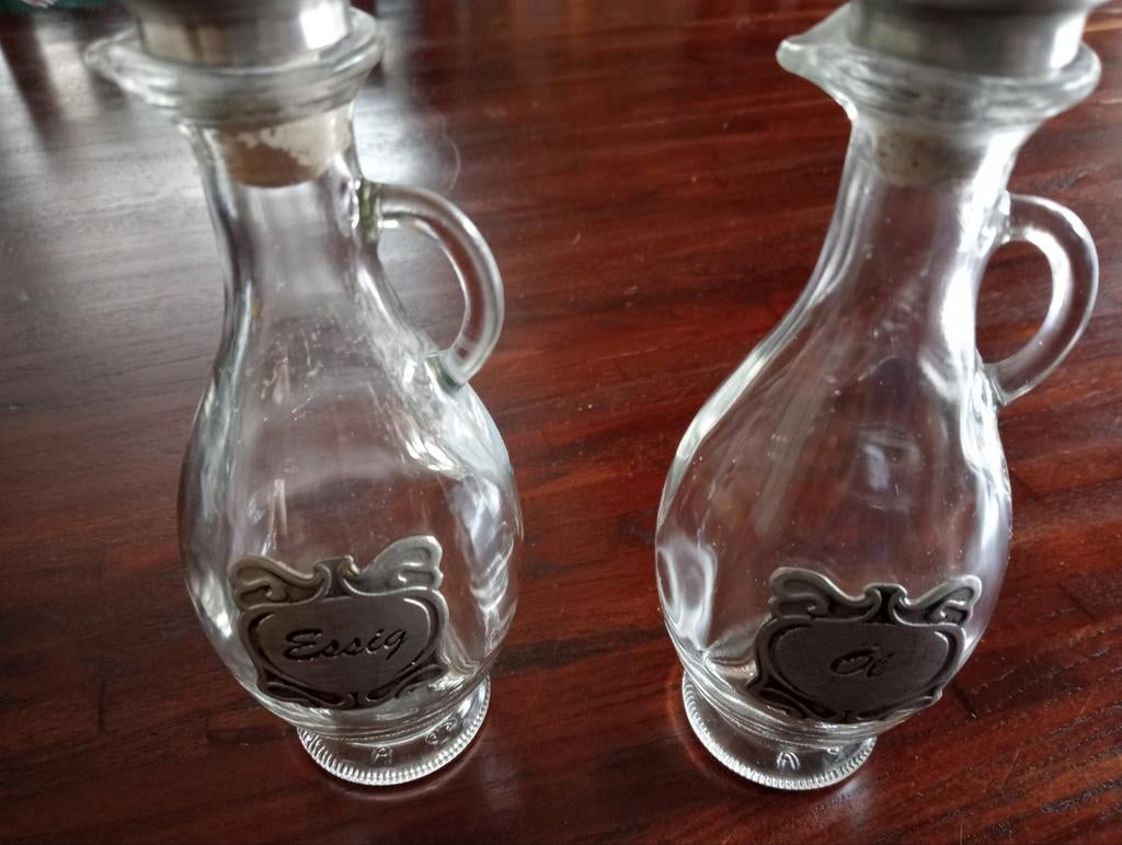 Olie-en azijn stelletje, Huis en Inrichting, Keuken | Servies, Glas of Glazen, Gebruikt, Ophalen of Verzenden, Glas