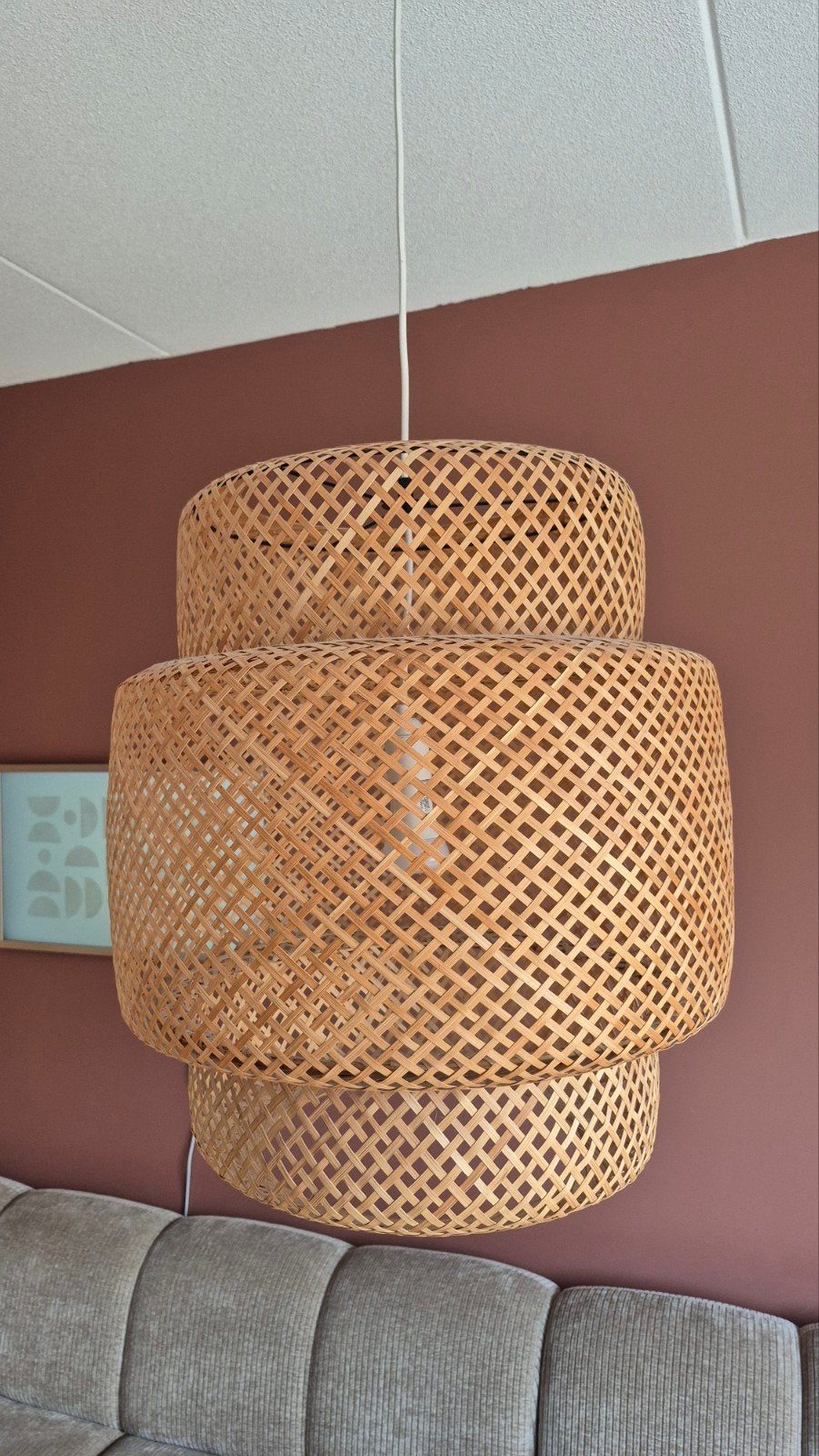 IKEA Sinnerlig lampenkap 50 cm bamboe, Ophalen, Zo goed als nieuw, Natuurlijk materiaal