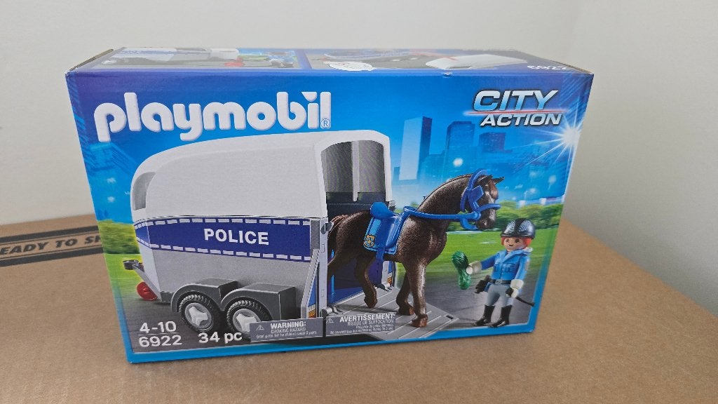 Playmobil 6922 Politie aanhanger met paard nieuw in doos, Complete set, Voertuig, Nieuw, Ophalen of Verzenden