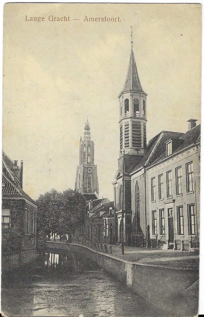 Amersfoort, Lange Gracht, kerk, uurwerk, klok, toren, Verzenden, 1920 tot 1940, Gelopen, Utrecht