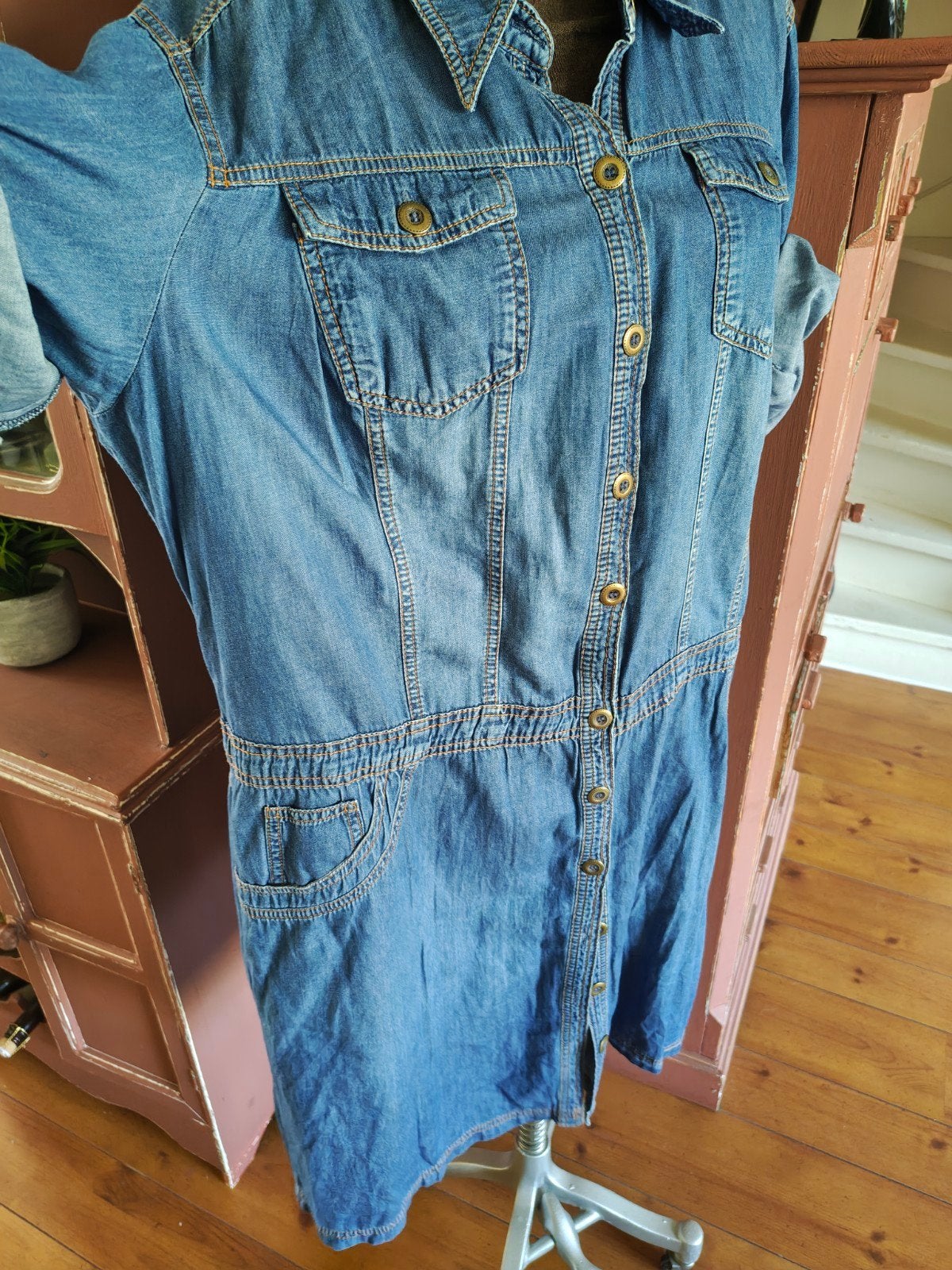 spijker jurk jurk 52, Ophalen of Verzenden, Zo goed als nieuw, Blauw, Jurk