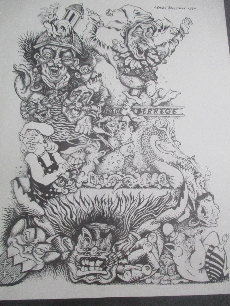 Vastenavend Posters in lijst  drie stuks ., Verzamelen, Posters, Ophalen, A1 t/m A3