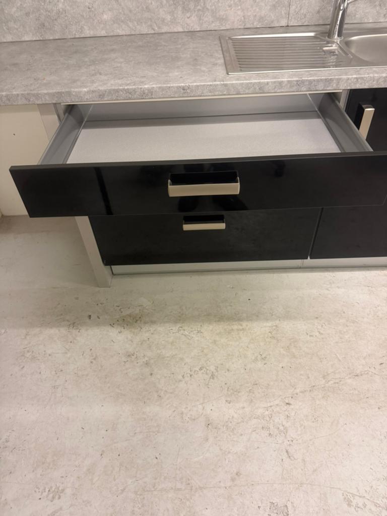 keukenblok, Ophalen, Gebruikt, Zwart, Enkelwandige keuken