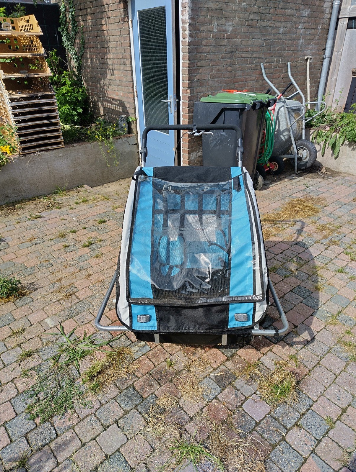 Bijna nieuwe fiets aanhanger voor 2 kinderen, Ophalen of Verzenden, Zo goed als nieuw, Kinderkar, 80 kg of meer