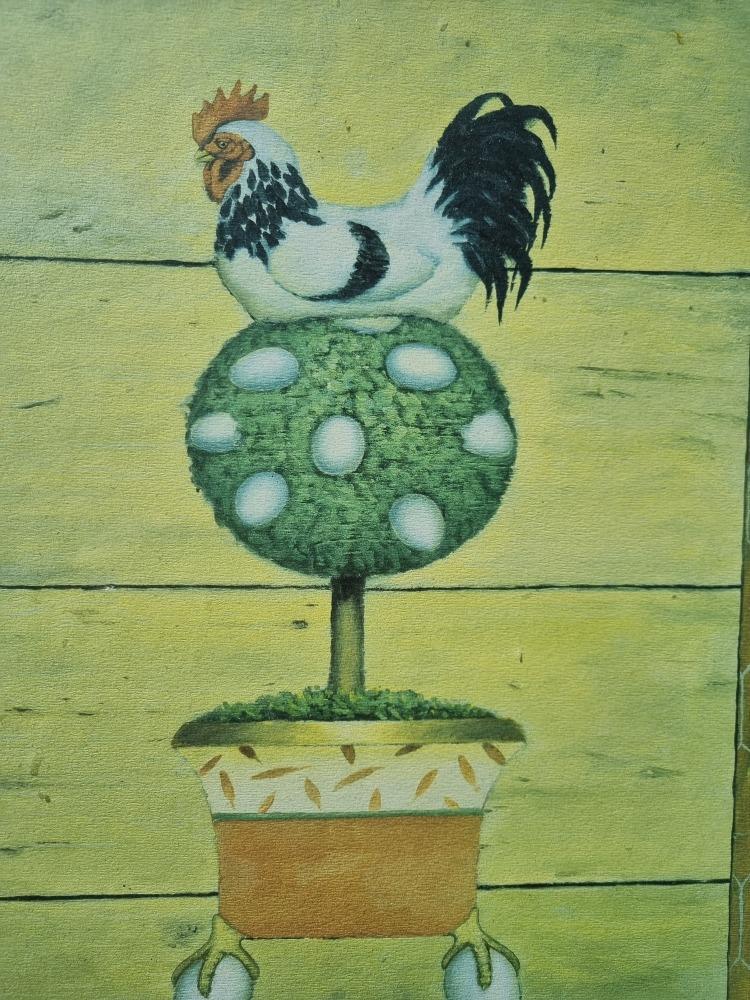 schilderij prent haan en eieren j.wiens, Ophalen of Verzenden, 'T Olde Gre-j, Info@toldegrej.nl, Endepoelstraat 20f Didam