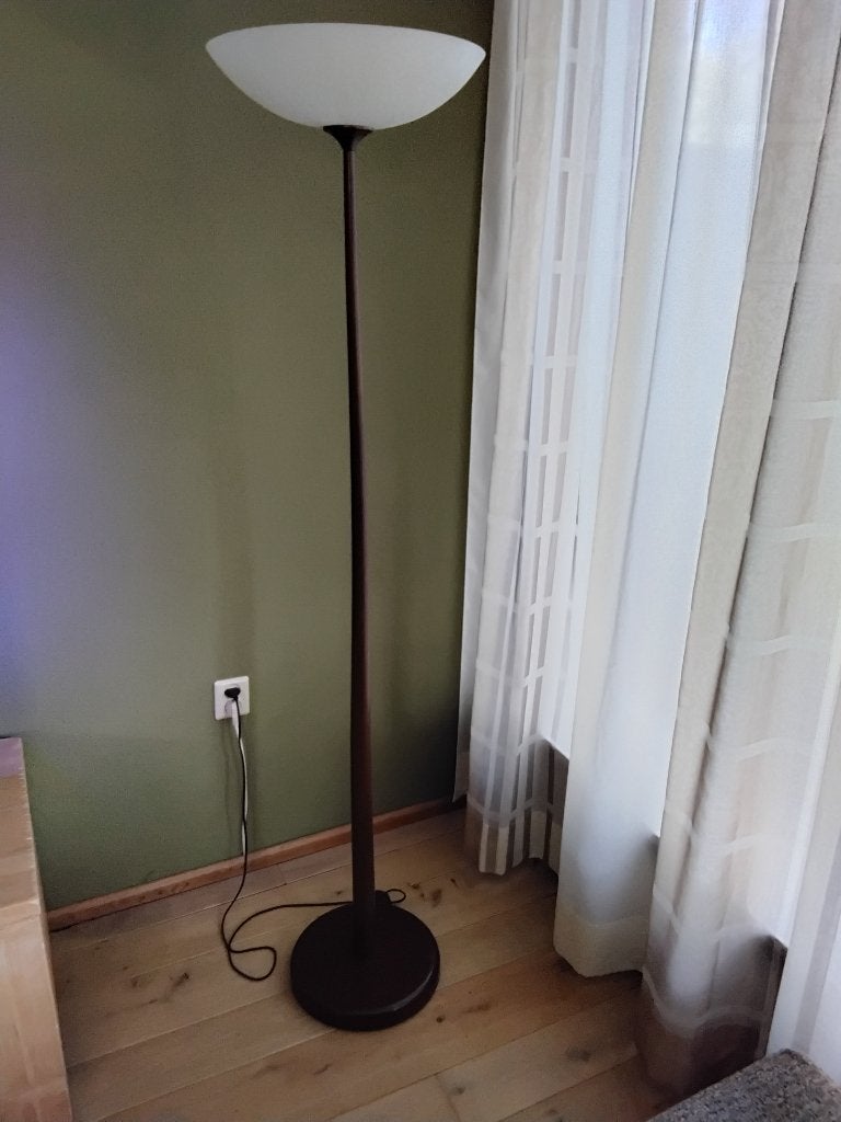 Stalamp, Huis en Inrichting, Lampen | Vloerlampen, Ophalen, Gebruikt, E27 (groot), Glas