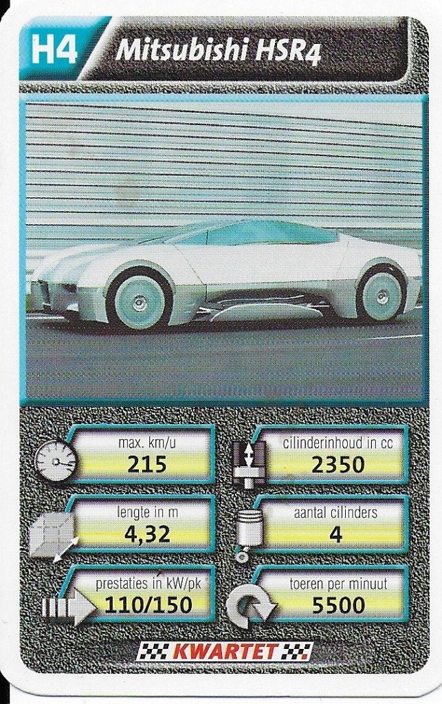 Kw4268 autokaartje h4 mitsubishi hsr4, Verzenden, Zo goed als nieuw, Auto's