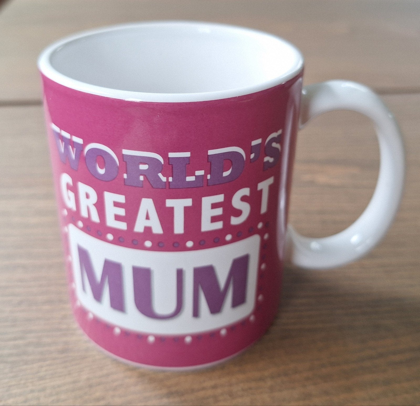 Leuke mok - World's greatest mum - moederdag

Hoogte 9,5 cm., Ophalen of Verzenden, Zo goed als nieuw, Porselein, Mok