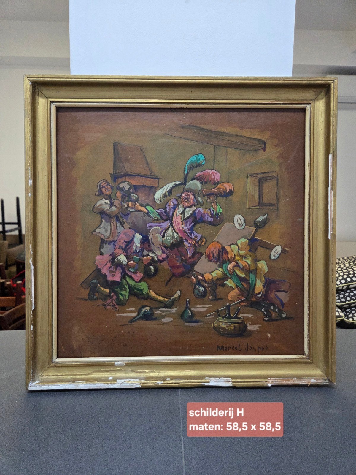 Marcel Jospon - Feestelijk tafereel, Ophalen
