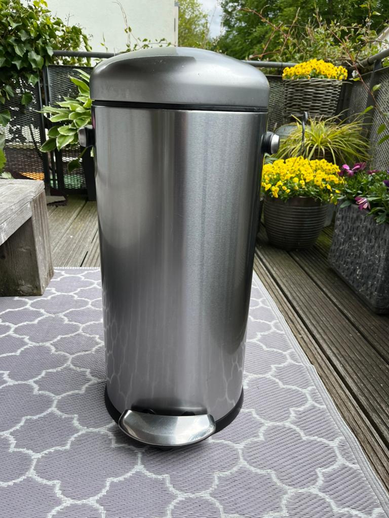 Simplehuman prullenbak, Ophalen, Gebruikt, Met pedaal, 50 tot 75 cm