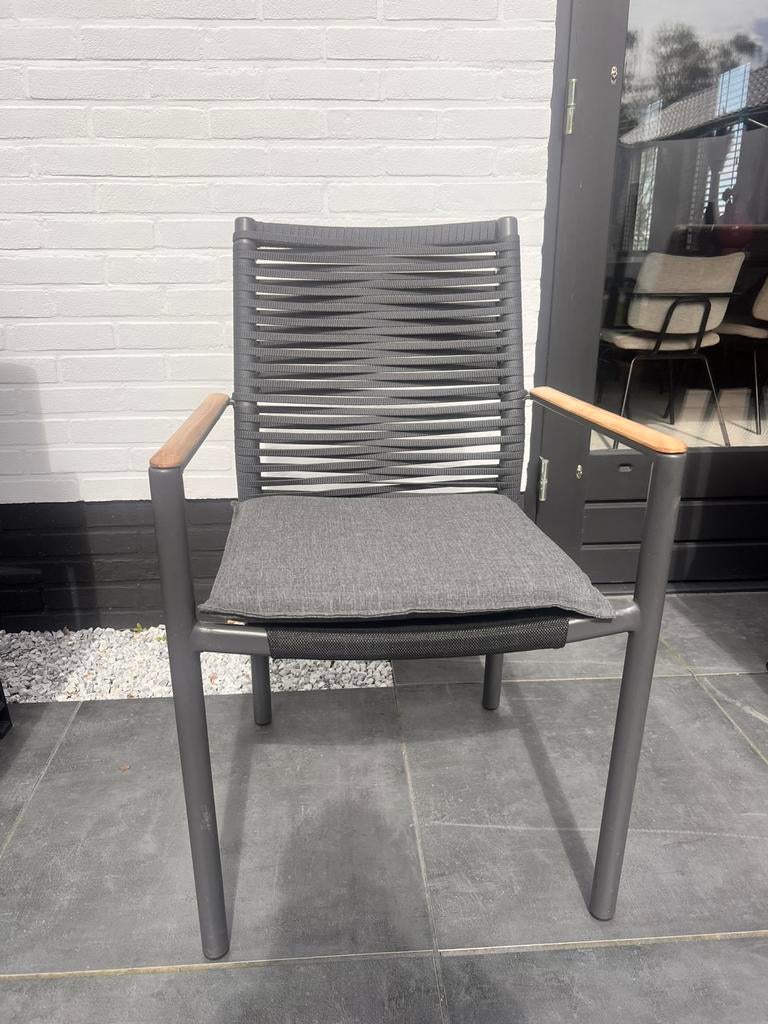 Santika tuinstoelen 4 stuks, Tuin en Terras, Ophalen, Zo goed als nieuw, Aluminium, Stapelbaar