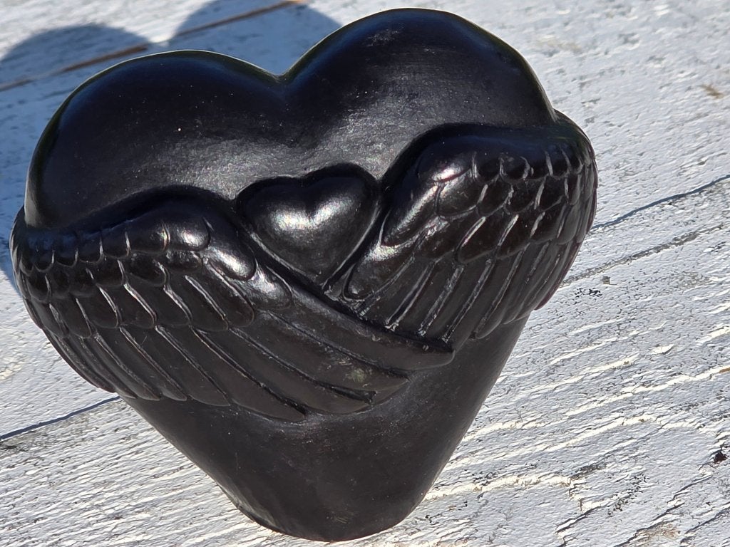 bronzen mini urn / HART MET VLEUGELS / BRONS / asurn, Nieuw, Info@huisentuindecoratiemarie.nl, Huis en tuin decoratie marie, Peize