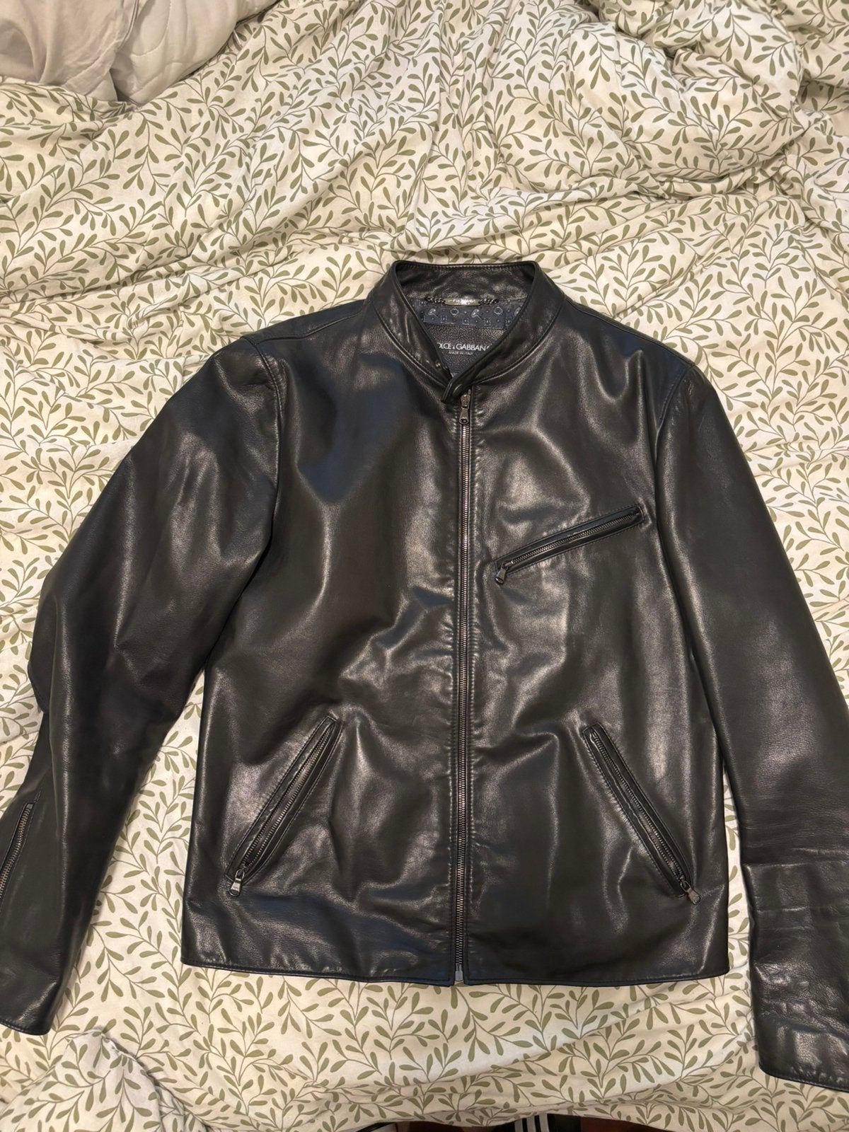 Dolce & Gabbana Leather Jacket – Made in Italy – Size IT 50, Ophalen of Verzenden, Zo goed als nieuw, Maat 48/50 (M), Zwart