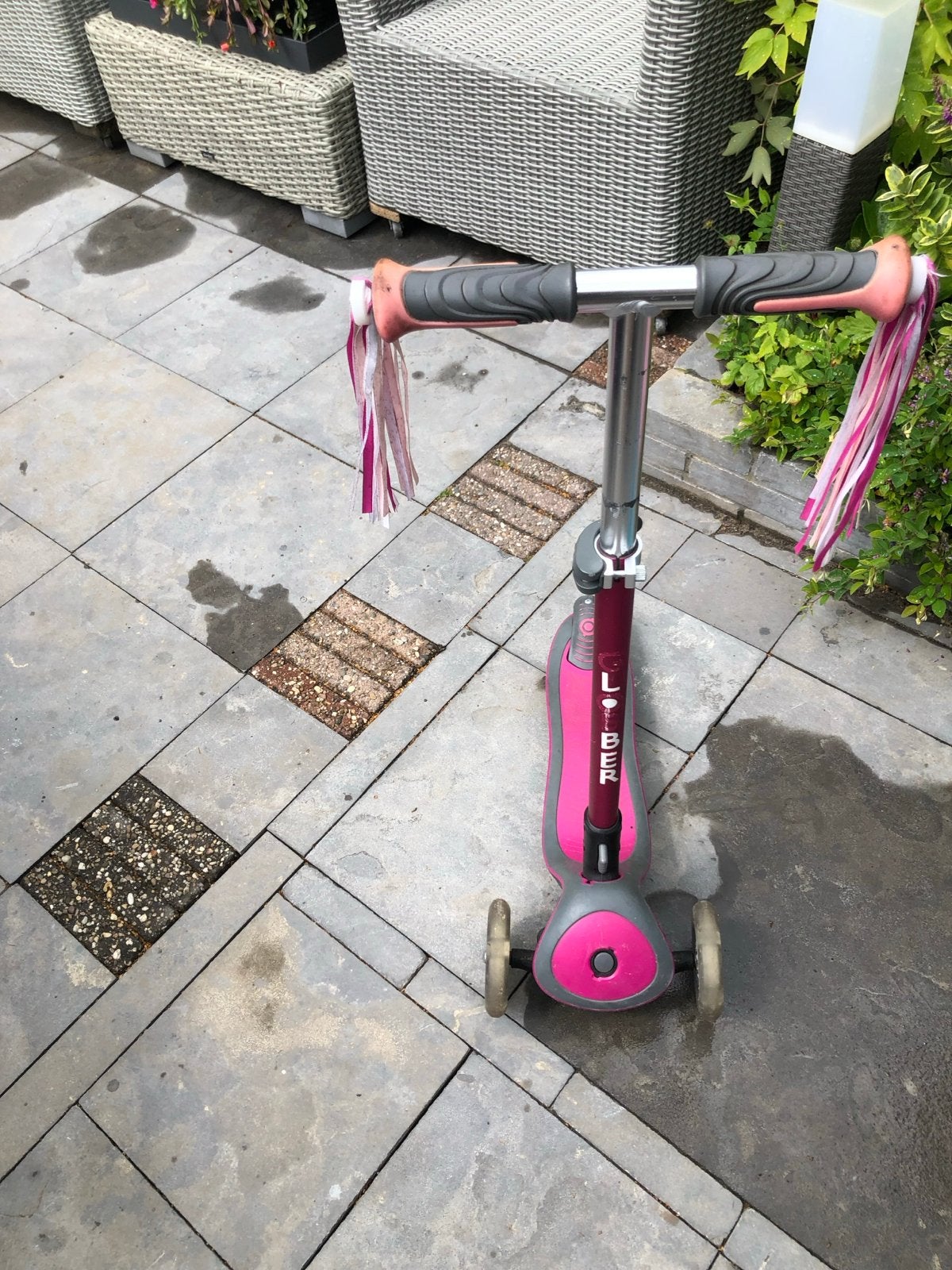 Globber 3-wielen step met leuke sliertjes, nog netjes, Fietsen en Brommers, Steps, Ophalen, Gebruikt, Gewone step
