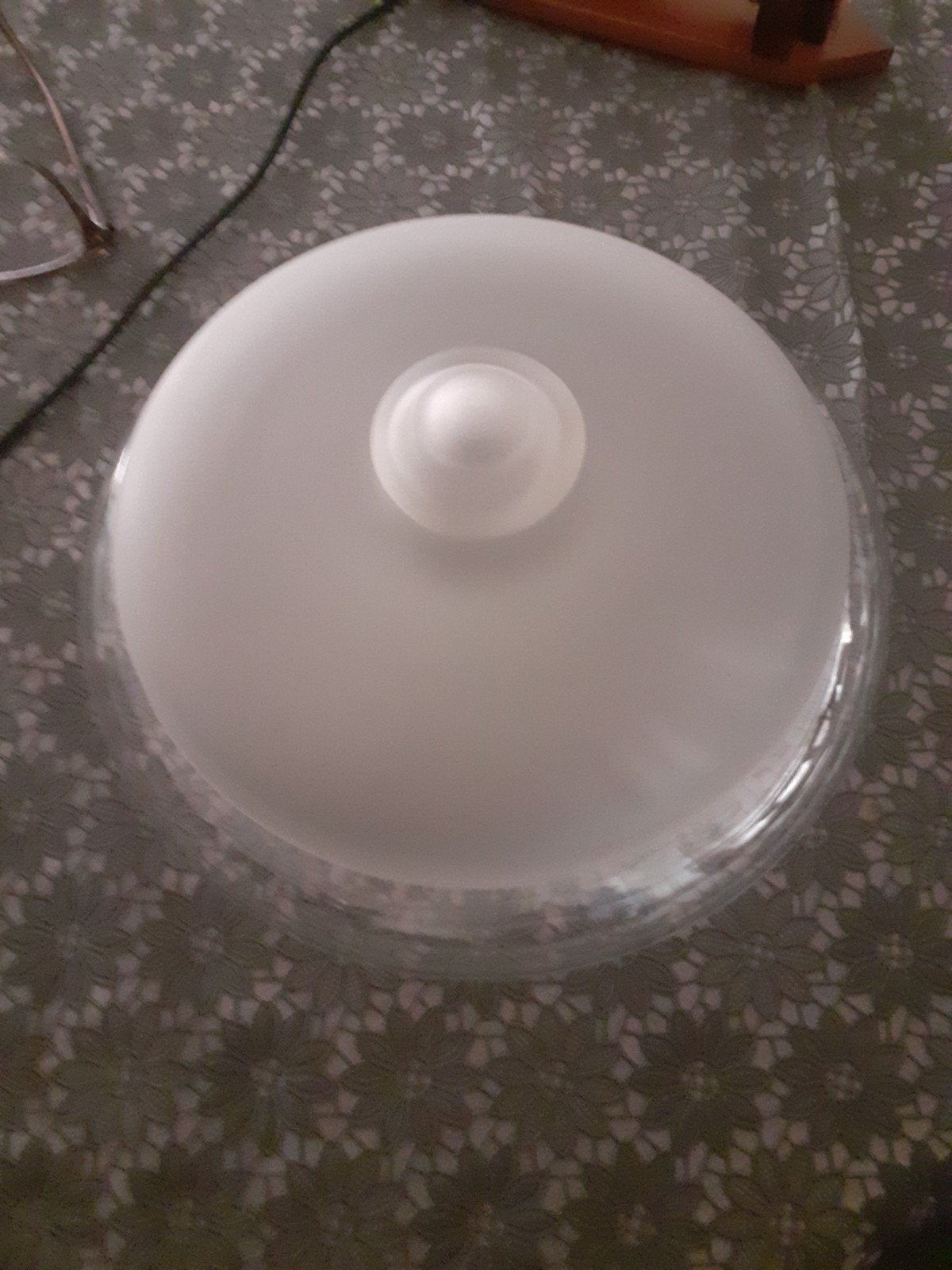 Glazen koektrommel, met matglas deksel., Ophalen of Verzenden, Glas, Overige stijlen, Glas of Glazen