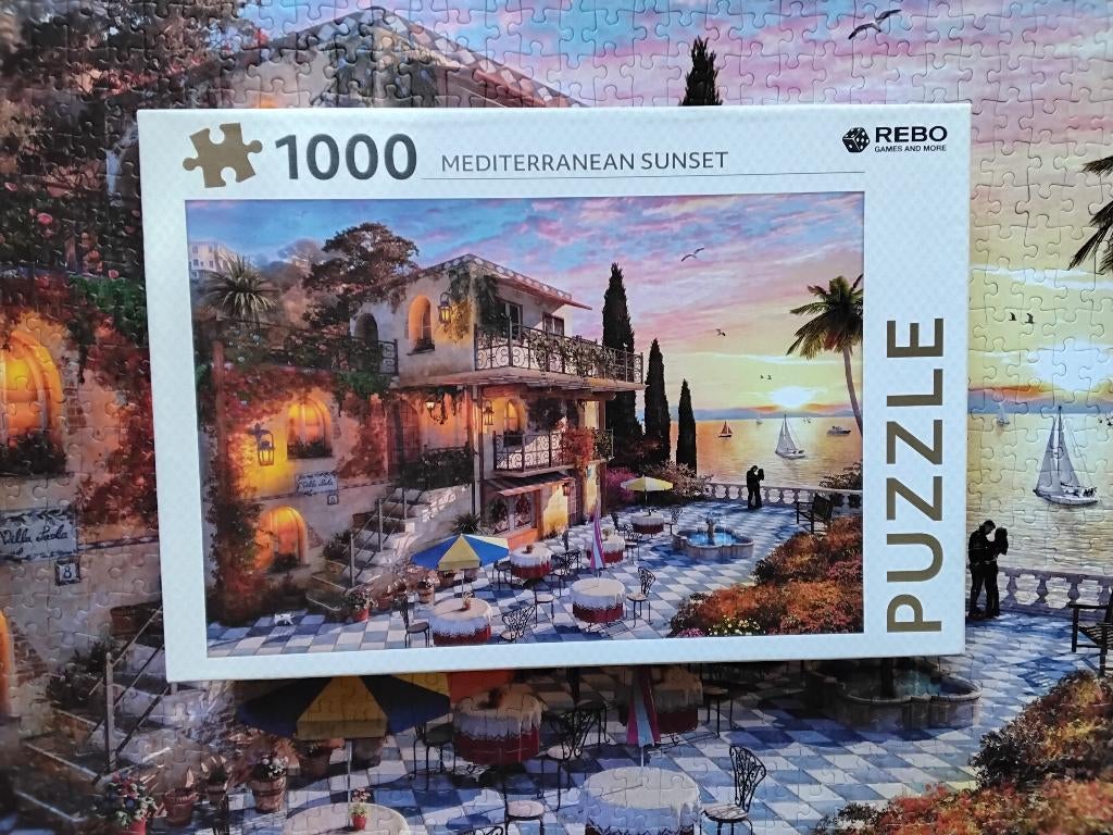 Rebo puzzel 'mediterranean sunset', Ophalen, 500 t/m 1500 stukjes, Zo goed als nieuw, Legpuzzel
