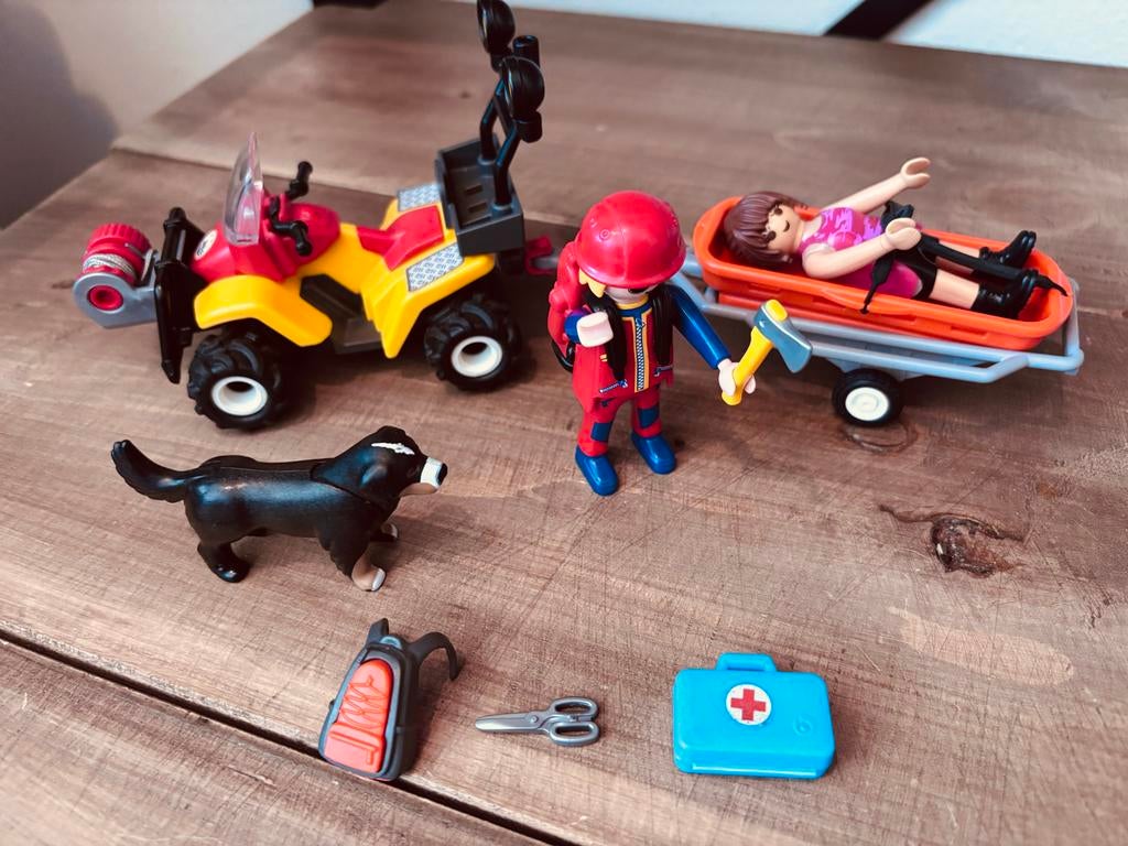 Playmobil reddingsquad met quad, hond en brancard, Kinderen en Baby's, Speelgoed | Playmobil, Ophalen of Verzenden, Gebruikt