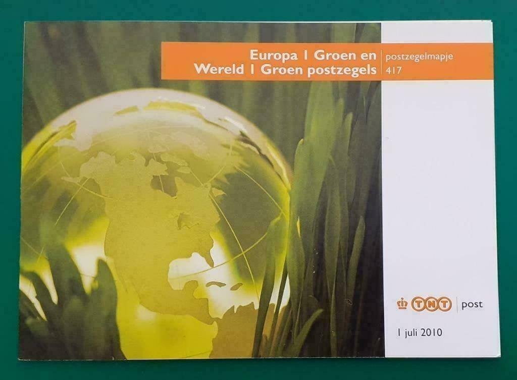 Postzegelmapje 417 Europa 1 Groen en Wereld 1 Groen - 2010, Verzenden, Na 1940, Postfris