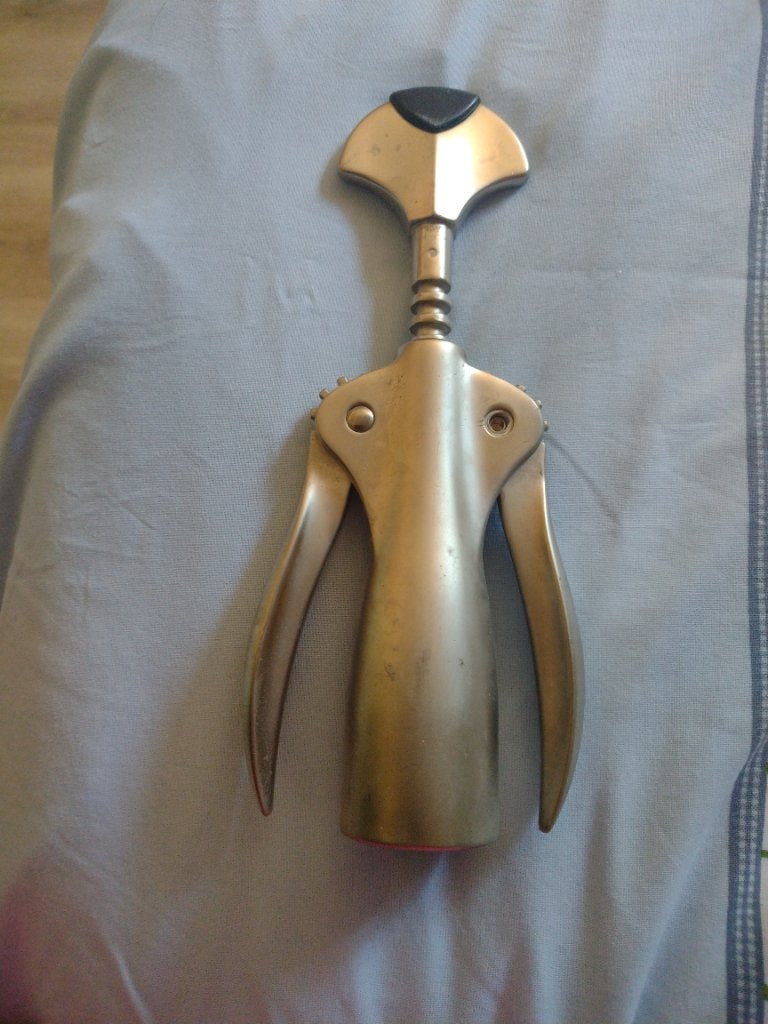Vintage Blesse roestvrij stalen kurkentrekker, Goud, Ophalen of Verzenden, Metaal, Overige merken
