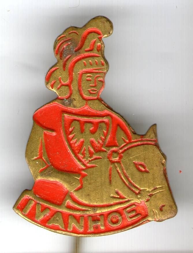 Ivanhoe rood op koper TV/strip speldjes ( R_181), Verzamelen, Speldjes, Pins en Buttons, Verzenden, Nieuw, Figuurtje, Speldje of Pin