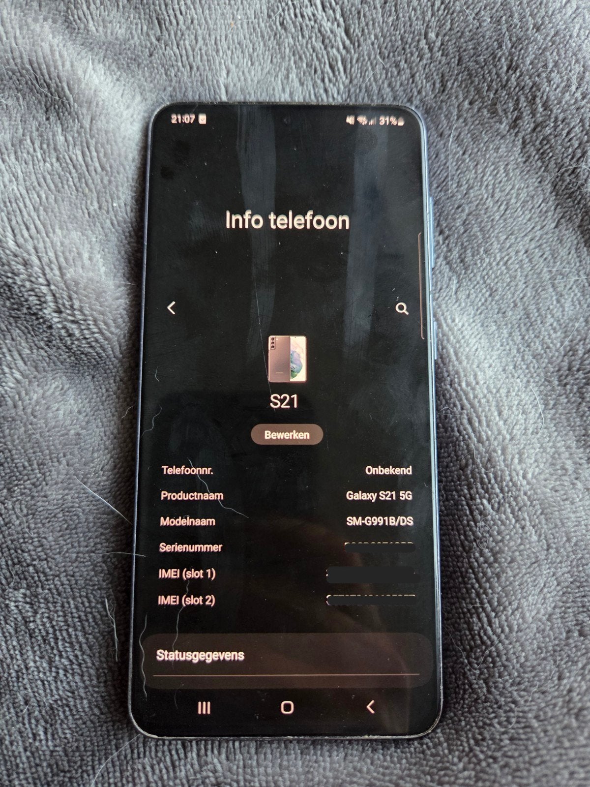 Samsung Galaxy S21 duo-sim - Werkt als nieuw, Telecommunicatie, Mobiele telefoons | Samsung, Ophalen, Blauw, Touchscreen, Zo goed als nieuw