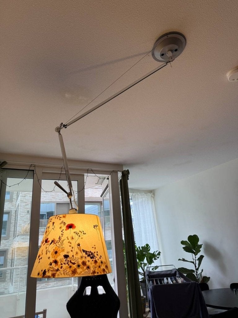 Artemide Tolomeo hanglamp – handgemaakte kap, Huis en Inrichting, Ophalen, Gebruikt, Metaal, E27 (groot)