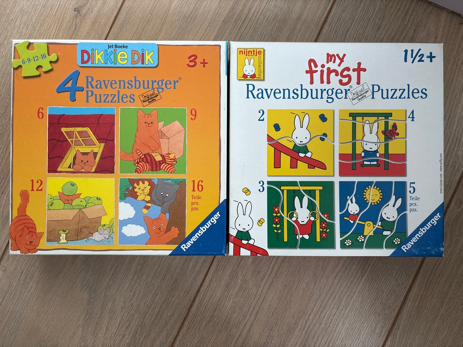 Ravensburger Puzzels: Dikkie Dik & Nijntje (2 stuks), Ophalen, Minder dan 10 stukjes, Gebruikt, 2 tot 4 jaar